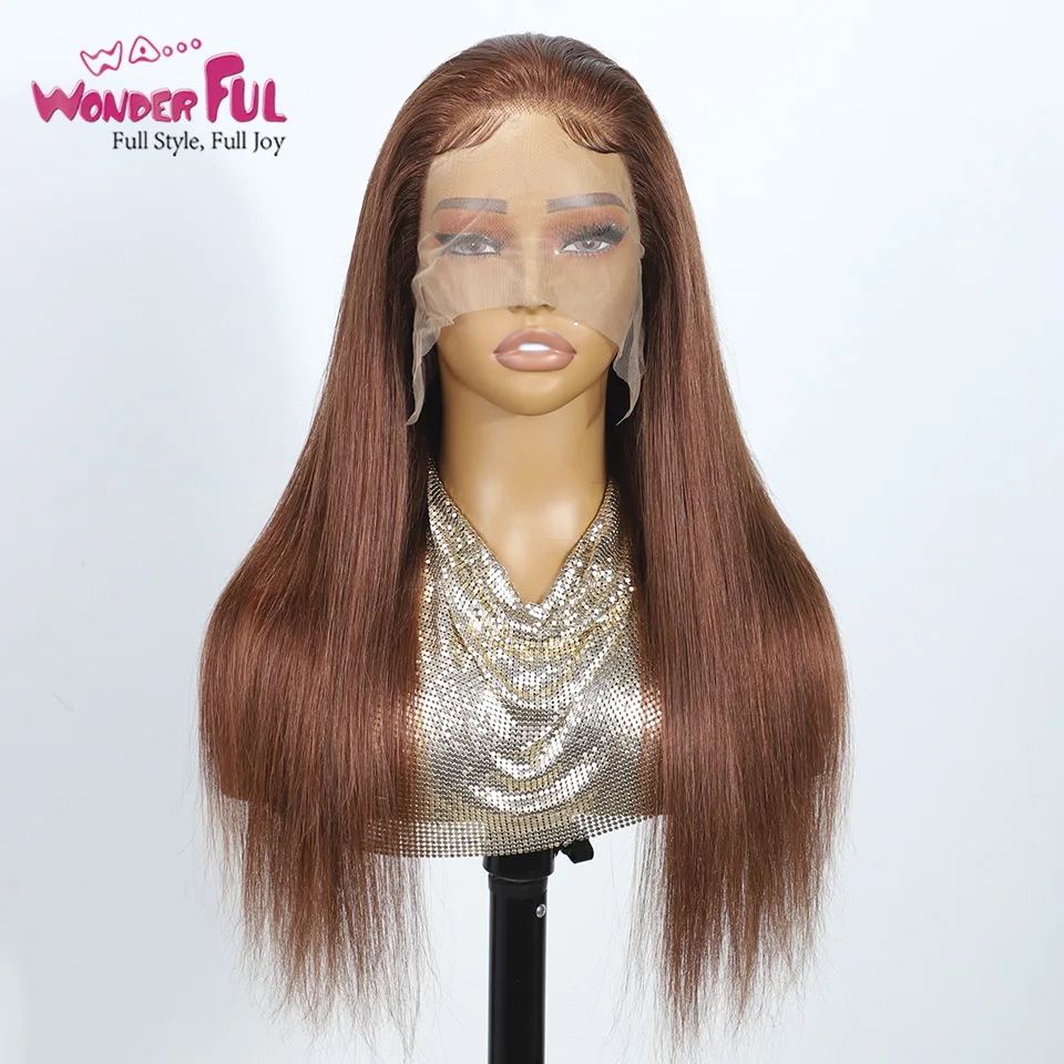 

Wonderful Brazilian Remy Hair Brown Straight 13*5 Lace Long Wigs Human Hair Wig Nature For Black Women Lace Wigs