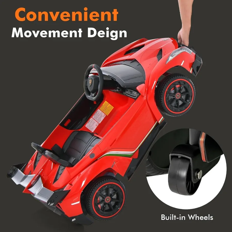 Auto per bambini a 2 posti, veicolo elettrico con licenza 12V 4WD con porte idrauliche, modalità dondolo, velocità regolabili, controllo remoto