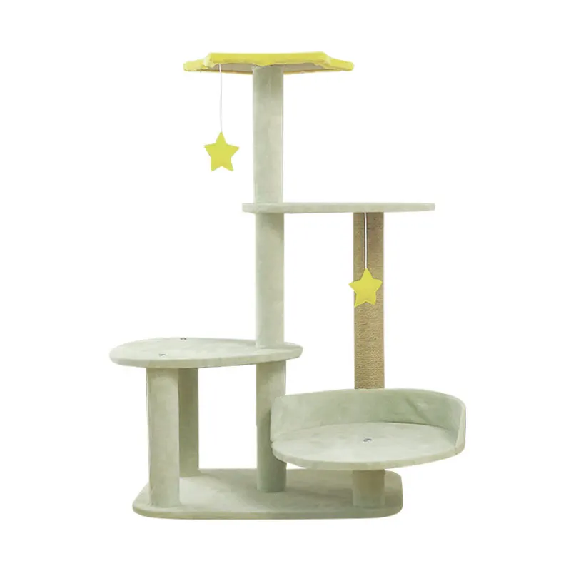 

Cat Tree Multi-layer Cat Climbing Frame Fun Hammock Star Cat Scratching Column Integrated Pet Cat Climbing Frame