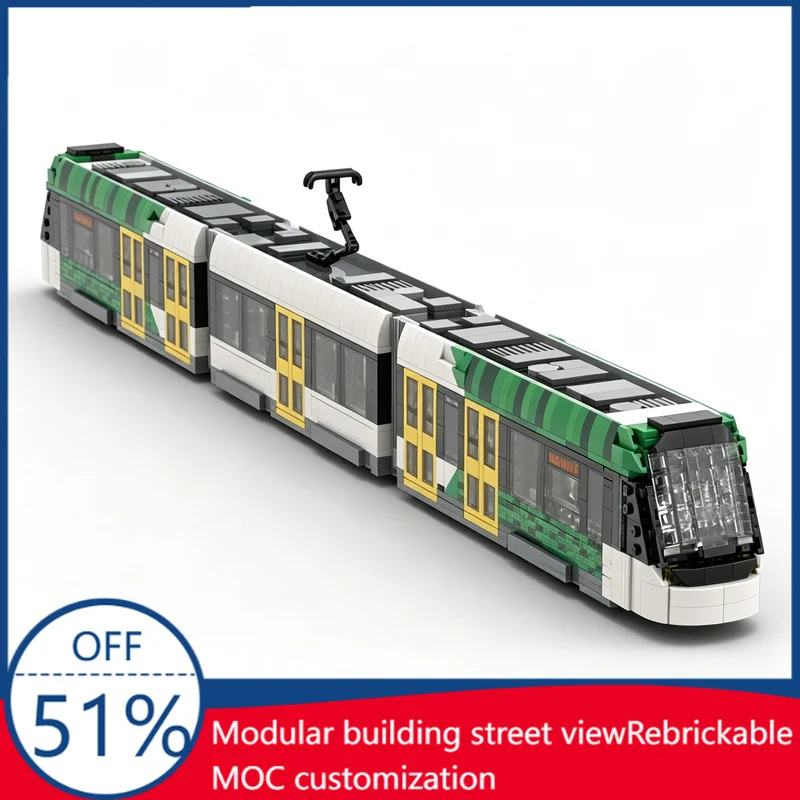 

2353Pcs E Class Tram Custom Building Blocks Modern City Public Transport Model Educational Assembly Toy For Collectors Xmas Gift
