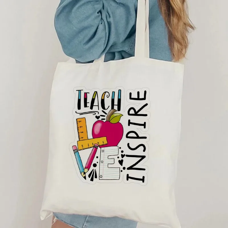 

Teachers Change The World Tote Bag Gift Large Capacity Durable Shopping Bag Cute Teacher Appreciation Teacher Gift Idea Tote Bag