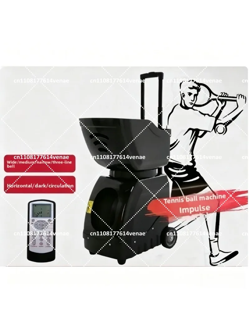 Automatic Tennis Ball Launcher Machine Programmable Remote Control Trainer for Solo Practice