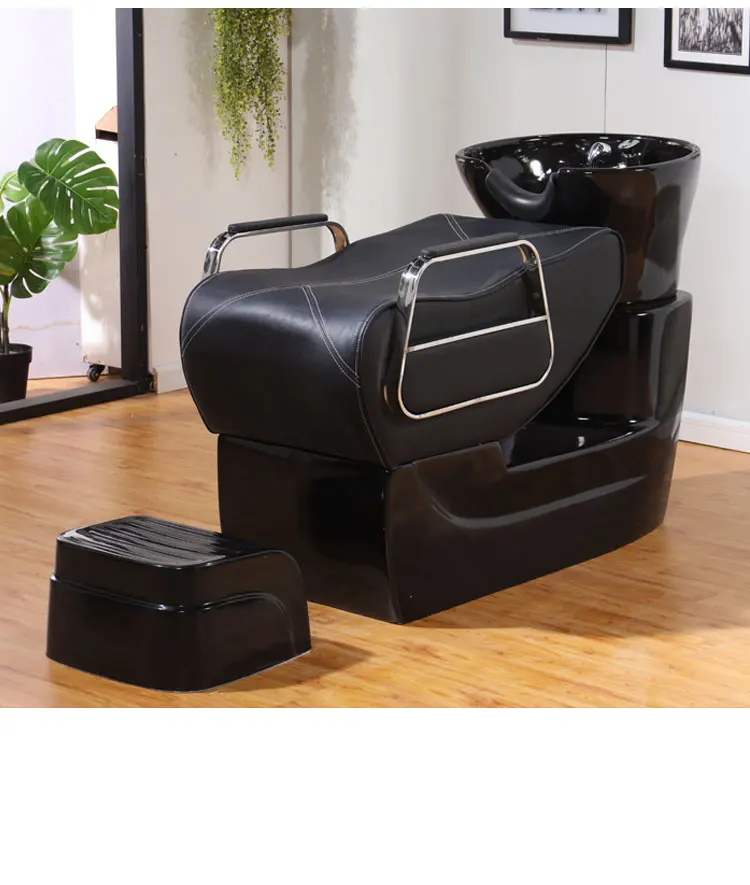 

Hot Sale Black Barbershop Shampoo Chair Hairdresser Wasing Hair Washing Chairs Basin