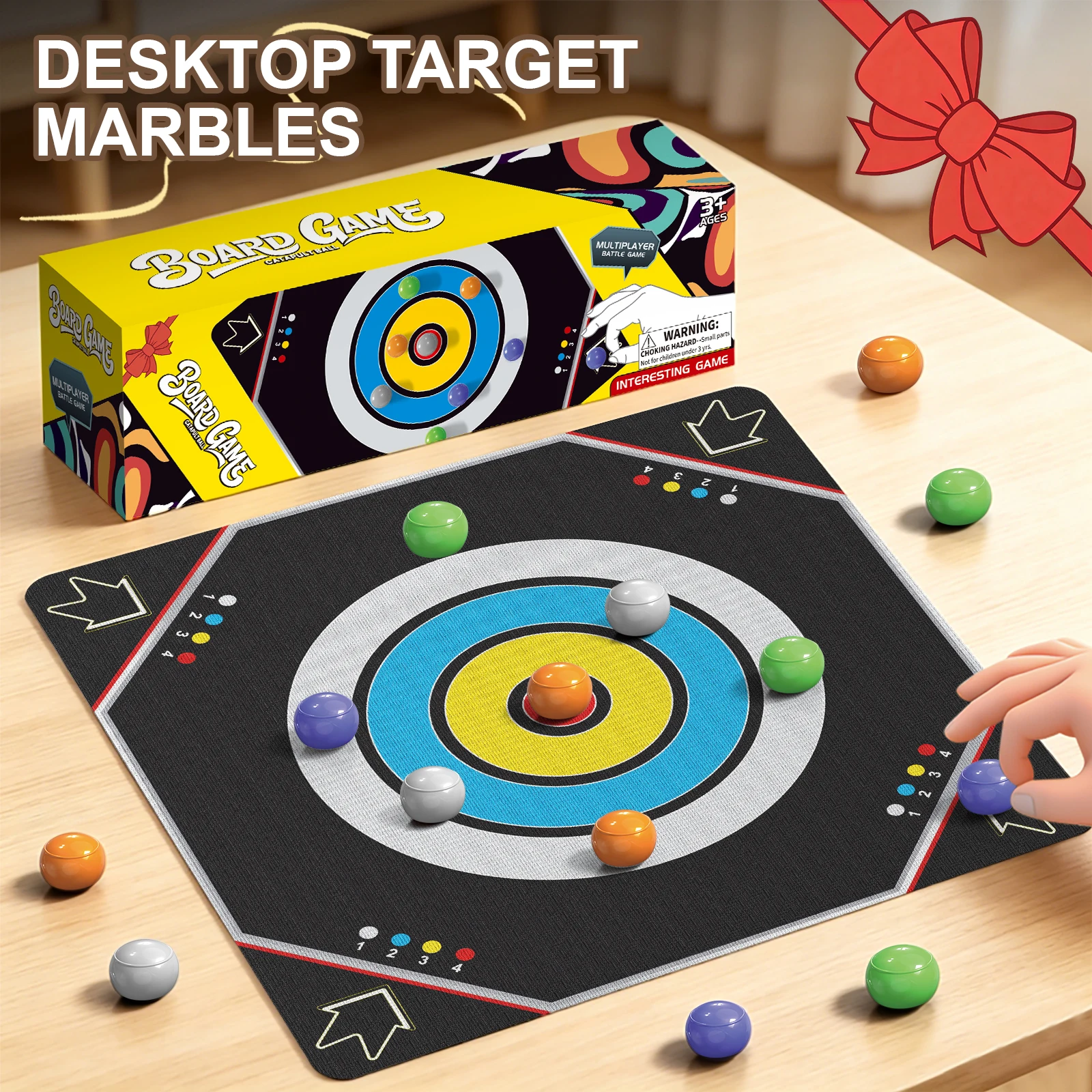 Family Fun Board Games for Kids & Adults: Equipped with 8 Balls and Desktop Ball Cloth, Multifunctional Desktop Game