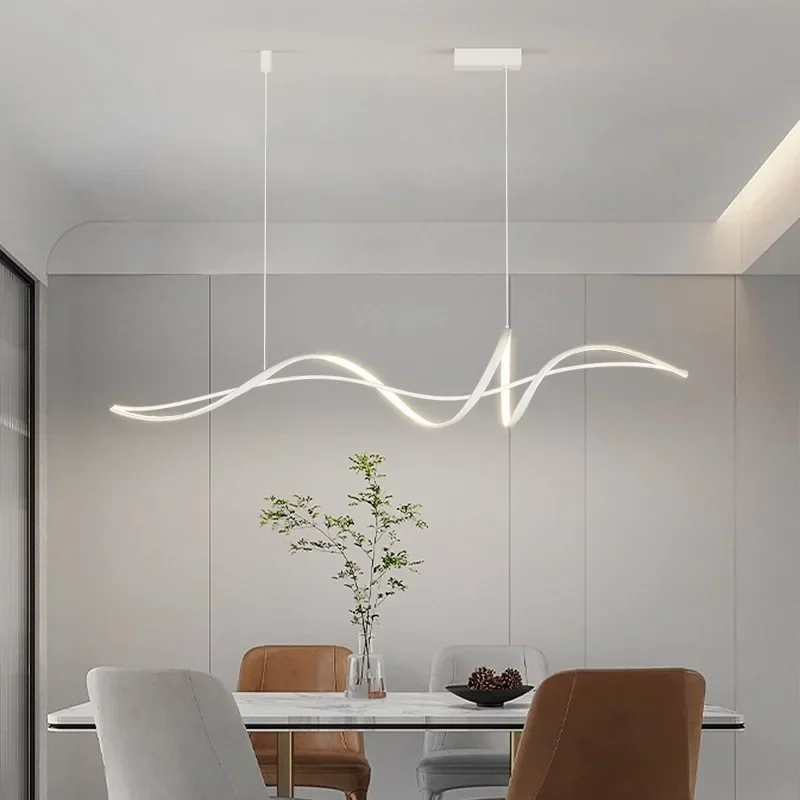 Imagem -02 - Liga de Alumínio Led Pendant Light Nordic Strip Designer Simples Sala de Jantar Decoração de Interiores Residencial Novo