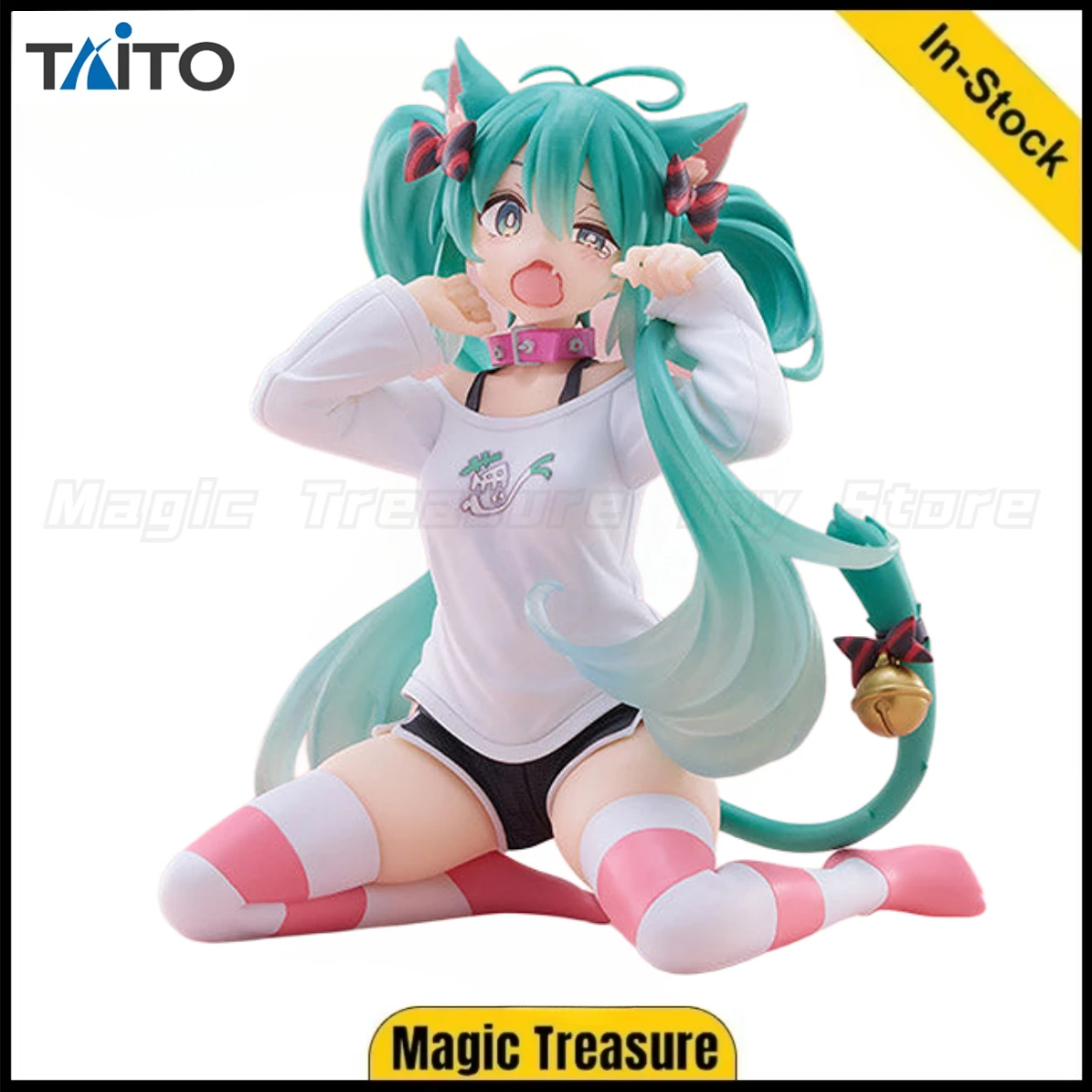 

【В наличии】Оригинальные настольные милые украшения TAiTO Hatsune Miku Ixy с кошачьими ушками и длинными рукавами, ручная работа