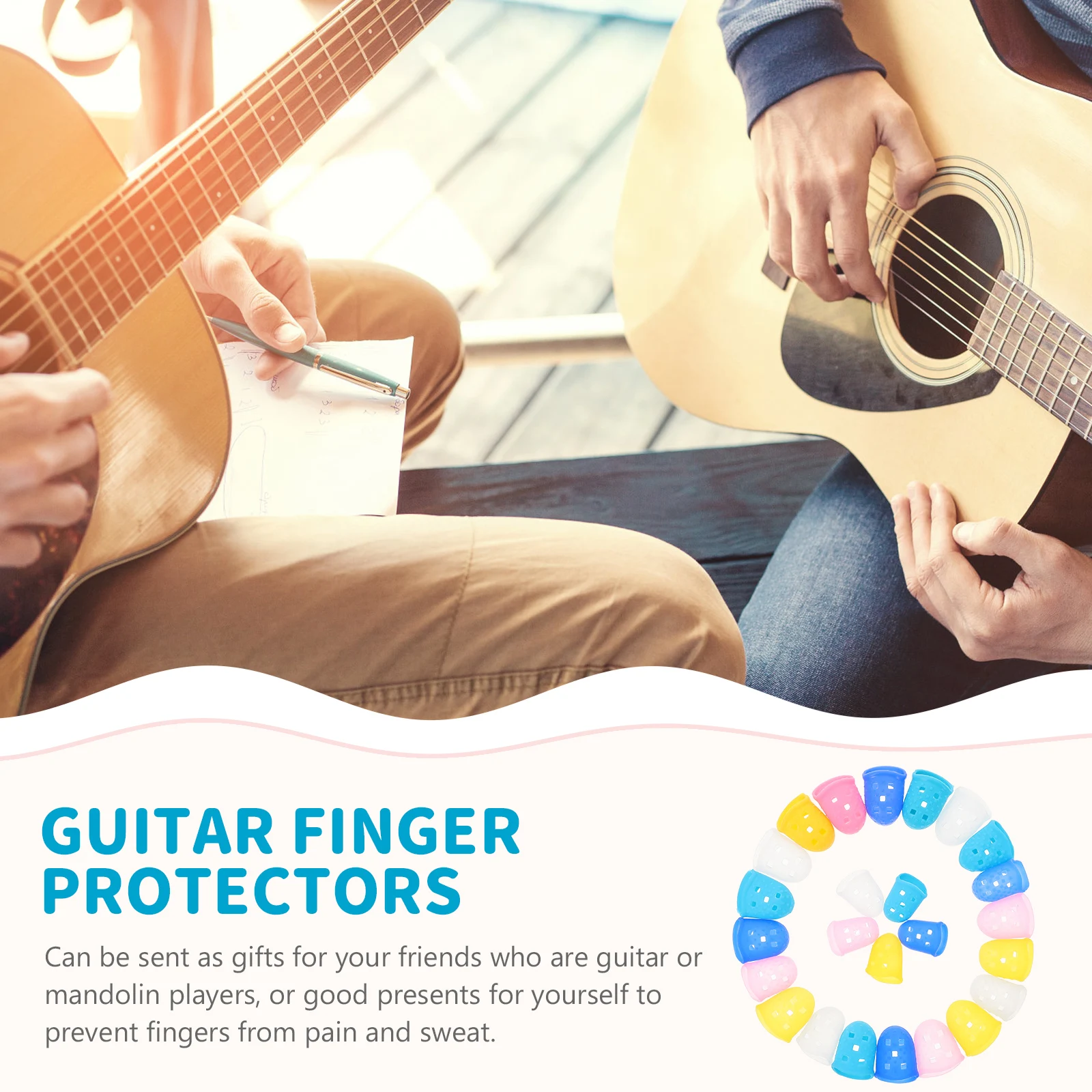 

25Pcs Silicone Finger Guards Perfect for Guitar Mandolin Ukulele and Other Instruments