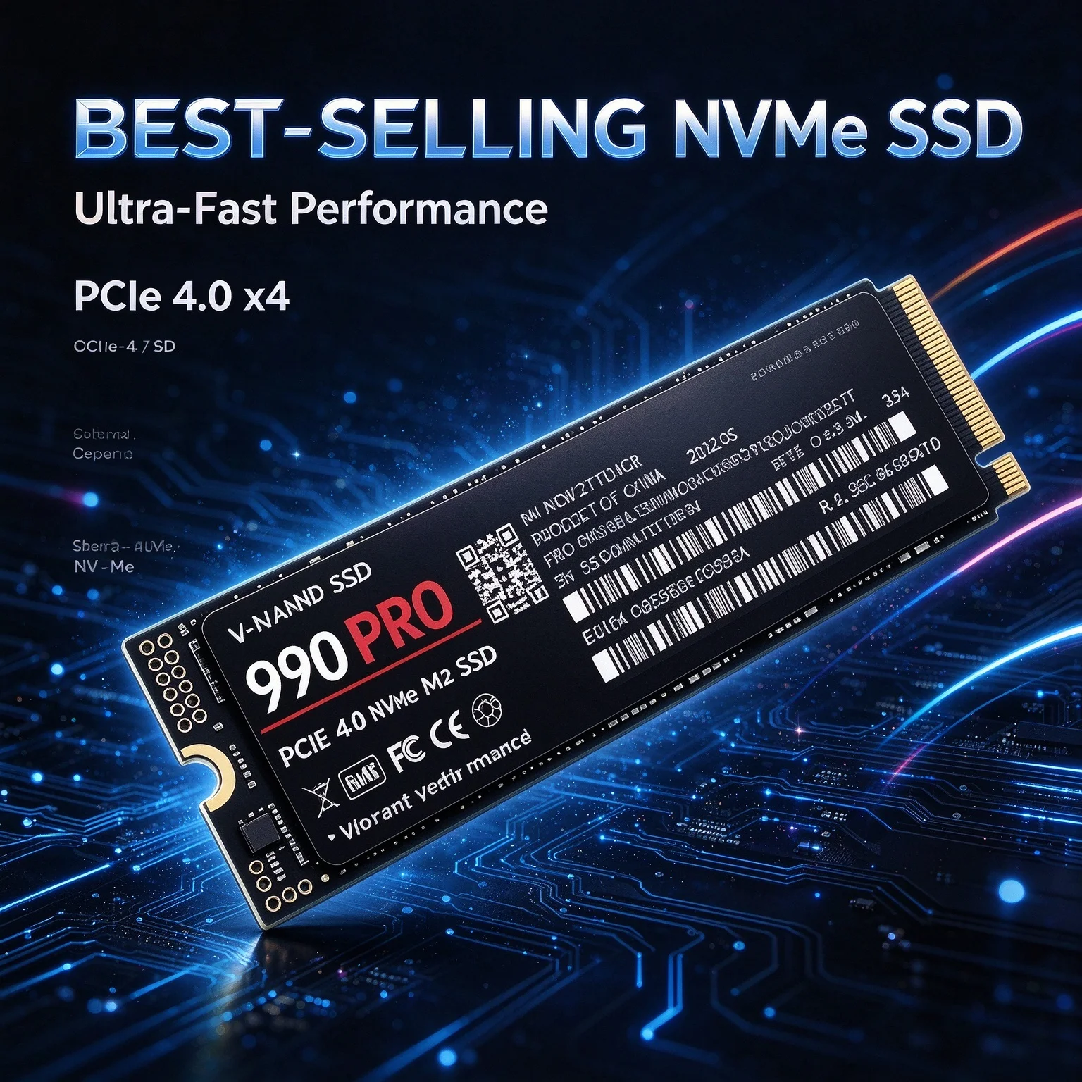 Performance Beast Gaming Drive 990 PRO SSD M.2 NVMe 500GB 1TB 2TB 4TB Up to 7300MBs PCIe 4.0 Laptop Desktop Pro Max Gen4