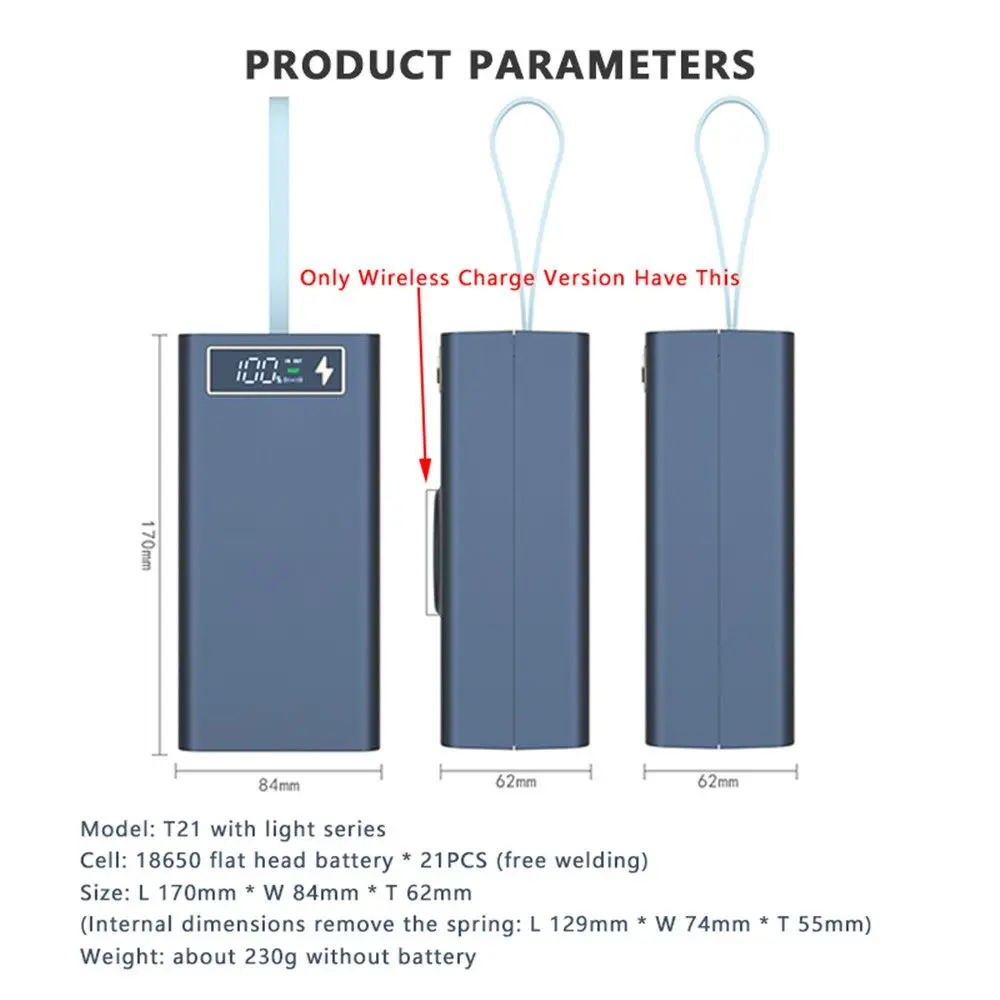 No Welding LCD Displays Dual USB Charging Holder Battery Storage Box Battery Charge Shell 21×18650 Batteries Power Bank Case view 3