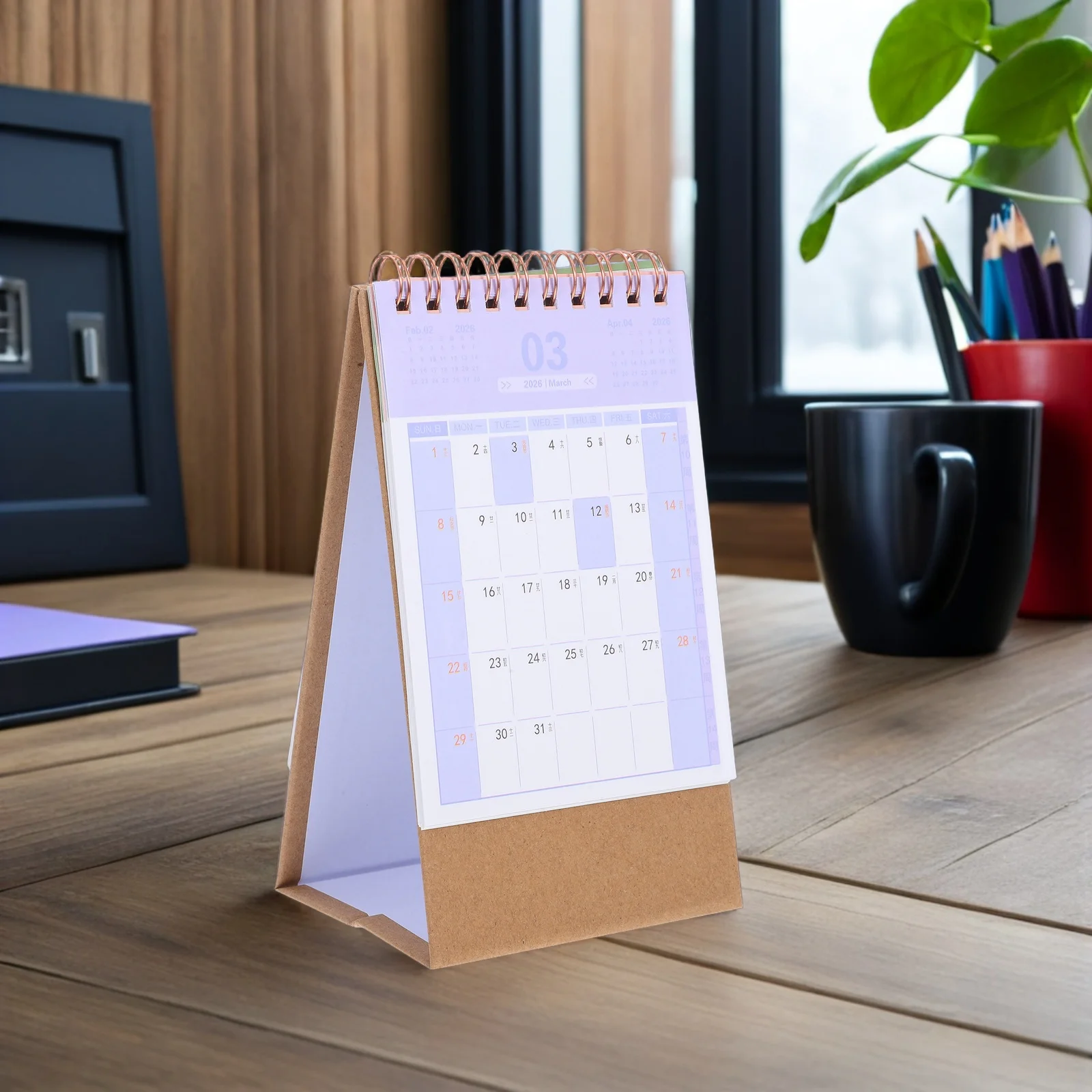 

Офисный календарь на 2026 год, настольный планировщик, минималистичный дизайн, компактный флип, ежемесячный график, темная школа