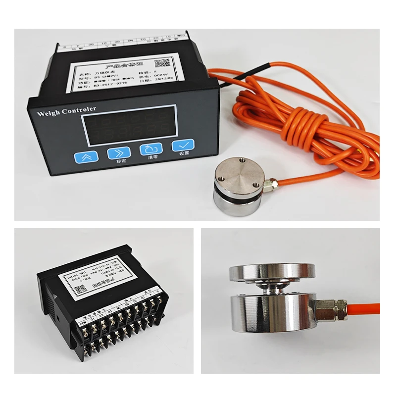 B3 Indicator and Micro Load Cell, 25mm Planar Capsule Weighing Sensor + Upper and Lower Limit Alarm Instrument Acquisition Meter