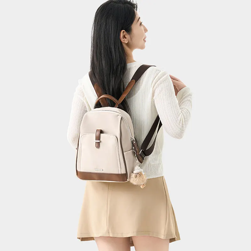 Fashion Women Travel Backpack Waterproof Oxford Backpack Fit 9.7-Inch IPad With Anti-Theft Zipper Bag, Beautiful Keychain Gift