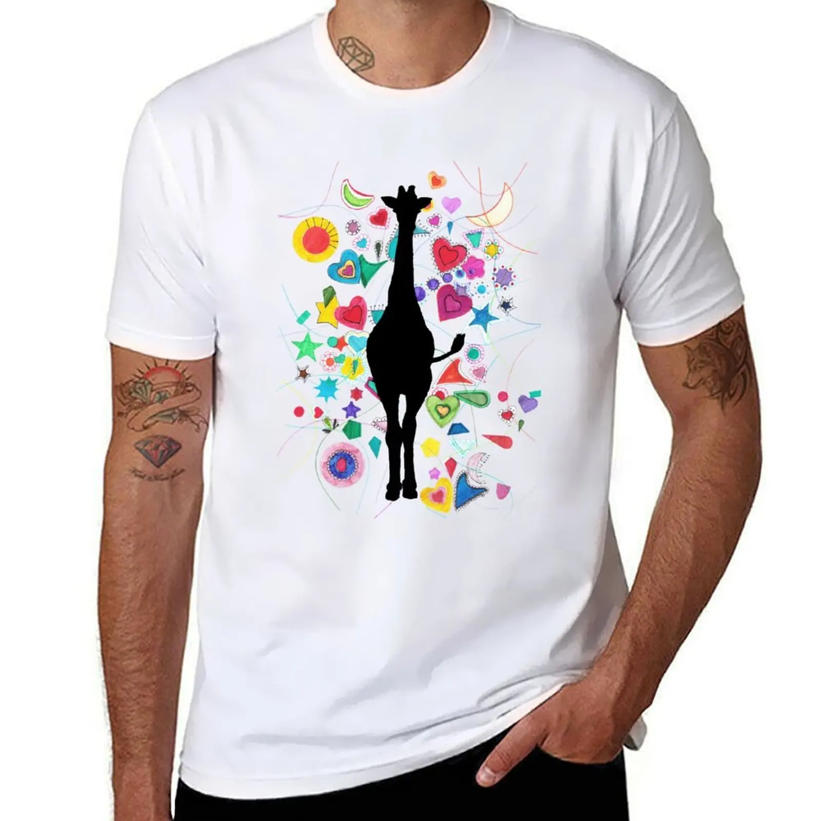 

Giraffe world T-Shirt t shirts for man slim fit man t shirts graphic T-Shirt