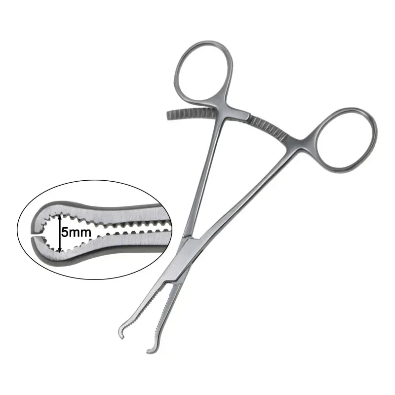 

GREATLH Mini Serrated Orthopedic Clamp Bone Holding Forceps Clamp Orthopedic Veterinary Instrument