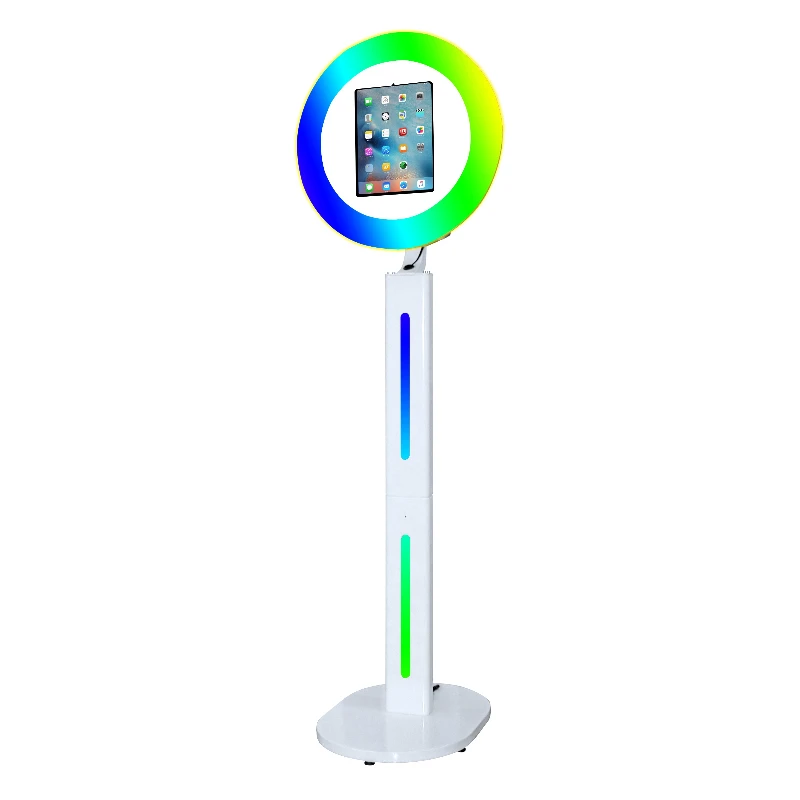 New Selfie Photo Booth Metal Portable Photo Booth Case Party Supplies Compatible Photo Booth with Rotating Ring Light