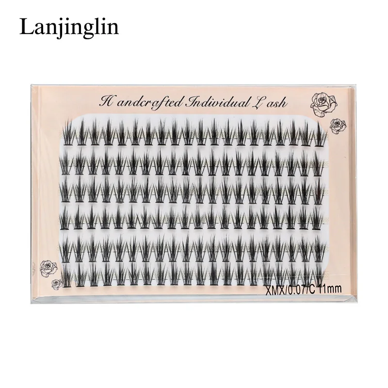 6 Filas 120 Paquetes de Extensión de Pestañas Naturales Falso Visón Individuales 9/10/11/12MM Maquillaje Cilios Pestañas Postizas 4