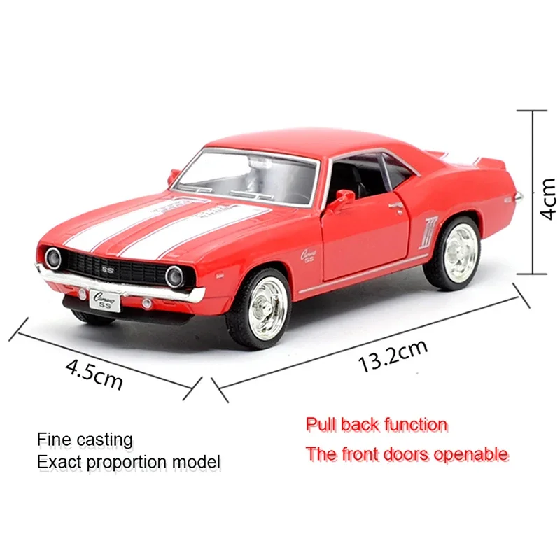 1:36 Chevrolet Series 1969 Camaro SS Corvette C6 C7 Camaro Diecast Metal Car Model Toy For Collection Gift Kids