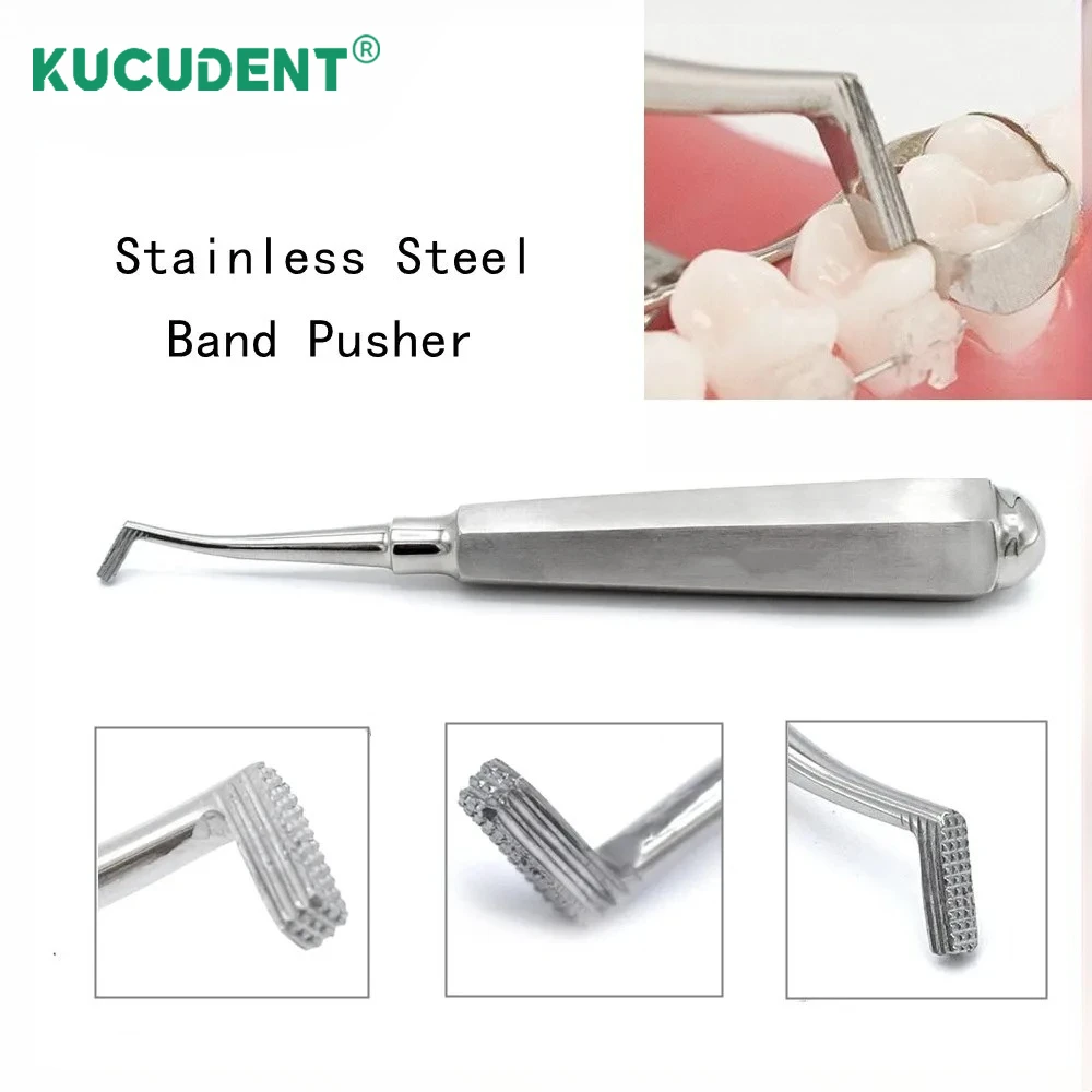 1pc Dental Orthodontic Band Pusher Seater Molar Bands Bite Stick Stainless Steel Seating Serrated Tip Dentistry Push Lift Tools