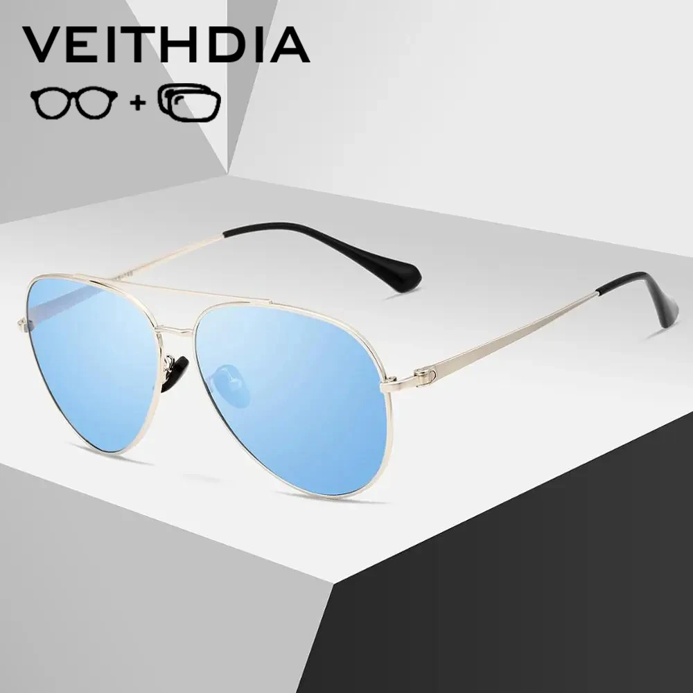 

VEITHDIA/Новое поступление, мужские солнцезащитные очки для близорукости, зеркальные поляризационные очки UV400, очки по рецепту для женщин P82590