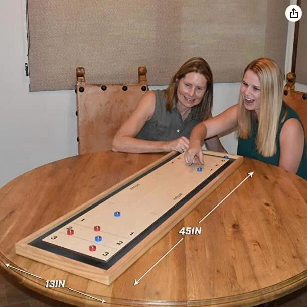 Shuffleboard Clássico e Curling 2 em 1 Jogo de Tabuleiro