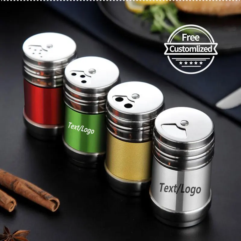 free custom stainless steel seasoning can, customization powder pepper and cumin salt sesame, white sugar can seasoning box