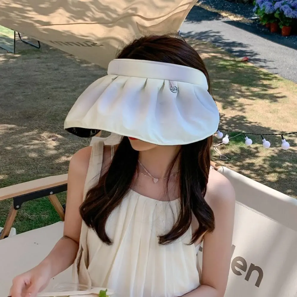 

Sports Sun Hat Breathable Flower Visor Cap UV Protection Sweet Women Sunhat Big Brim Korean Style Bucket Hat Summer
