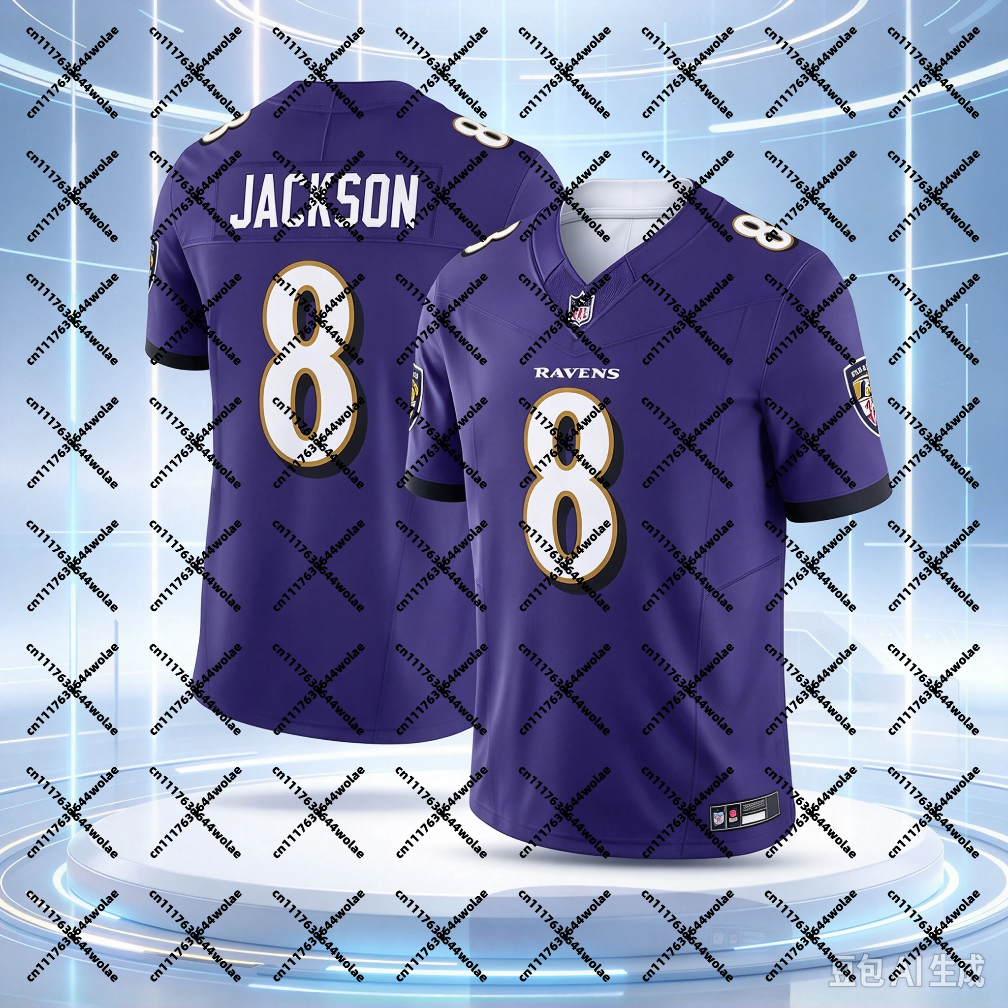 NEW  Men #8  Purple Football Jersey Short Sleeve Quick Dry Sport Tops Men Women Fans Match Sports Shirts Family Matching