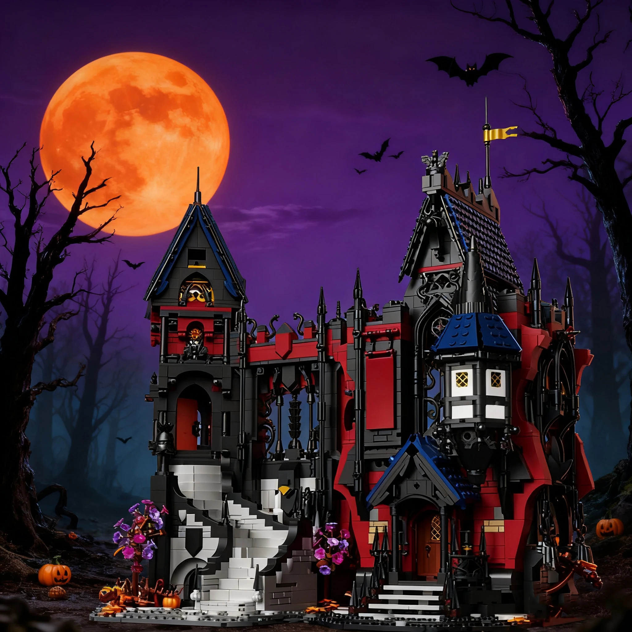 3540 Teile Gothic Vampir-Schloss Bausteine Horror-Architektur Modell Bausteine DIY Montage Desktop-Display Geschenk für Erwachsene