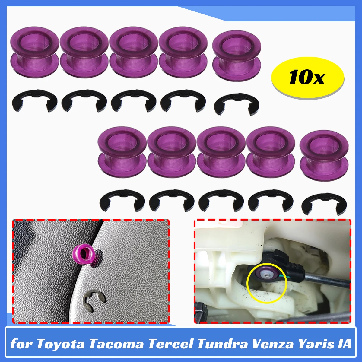 

10X Shift Cable Bushing Linkage Grommet Repair Kit for Toyota Tacoma Tercel Tundra Venza Yaris IA Accessories Parts 33820-02370B