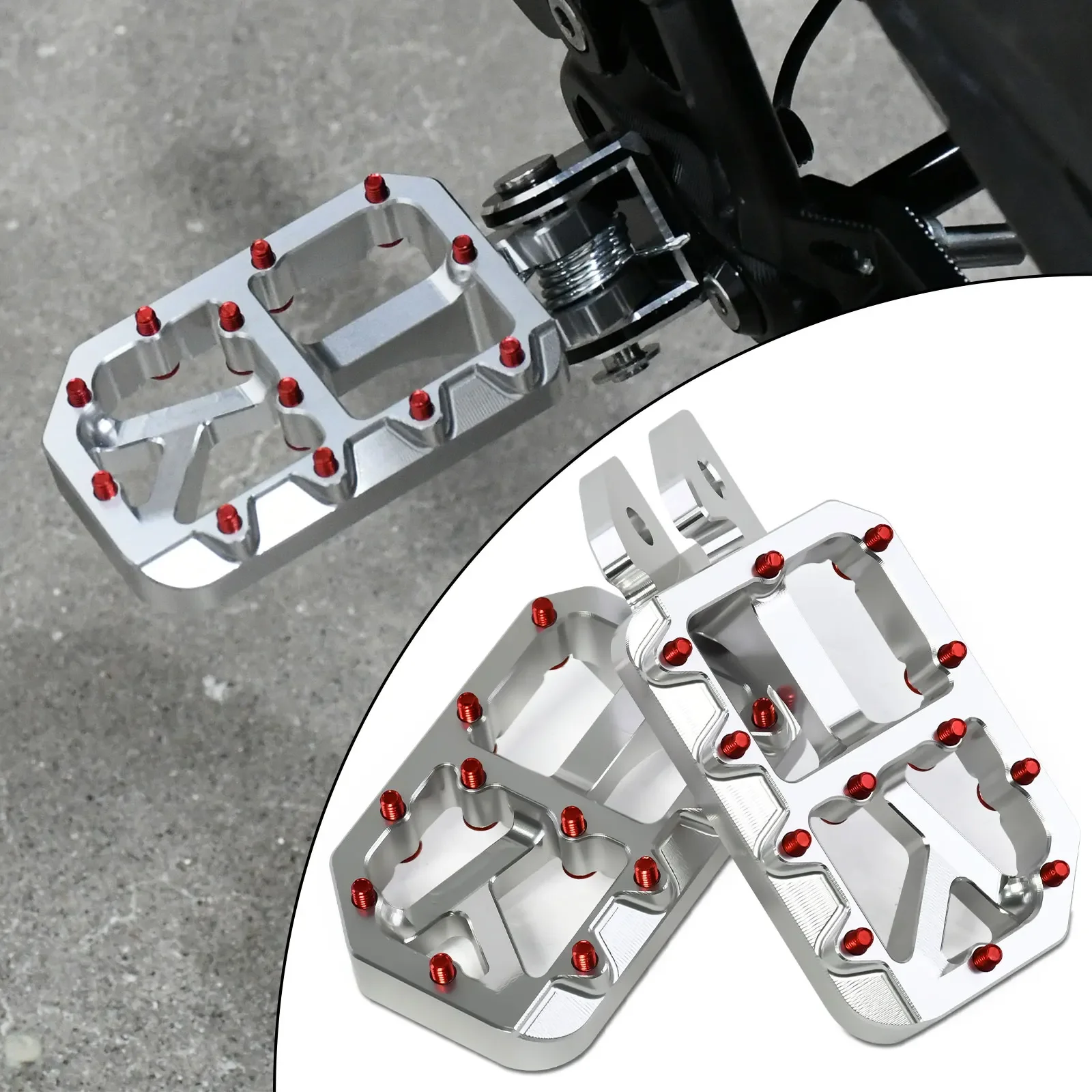 

For Talaria Modified Silver Foot Peg Light Bee X Upgrade Parts Chrome Pedal Raw Foot Pegs Suitable for E-ride Pro