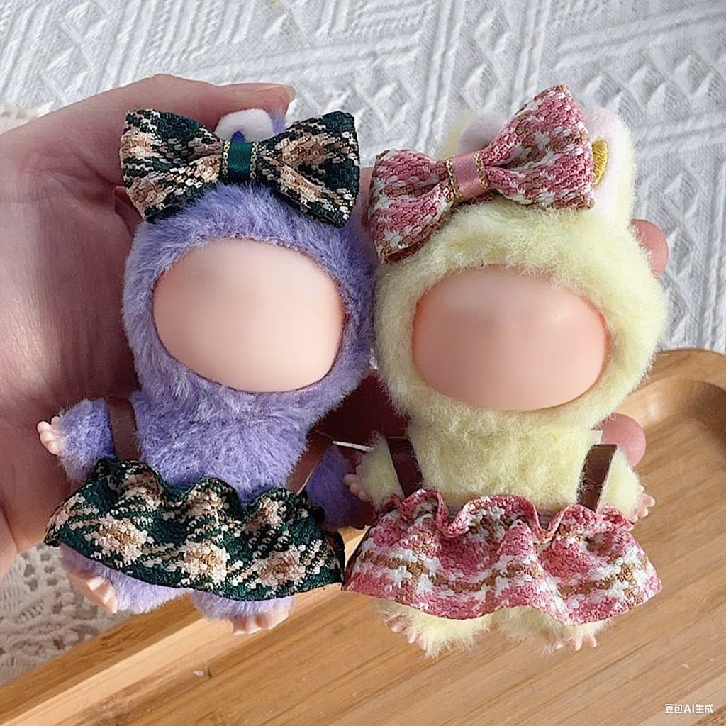 

Doll Clothes for 10cm Mini Labubu Doll Outfit Designer Luxury French Nobility Dress Set Toy Love Anime Labubu V4 Doll Accessorie