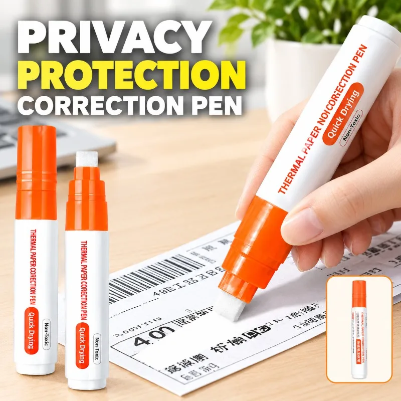 Express Privacy Eraser Pen, Large Capacity Eco-friendly Correction Marker, Scented Ink, Blur Confidential Data on Thermal