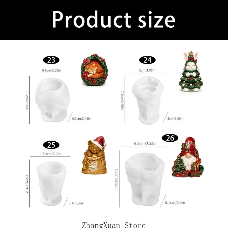 3D-Weihnachtsgießform für Weihnachtskerzenherstellung und Bastelprojekte 3XUF – Detail 6