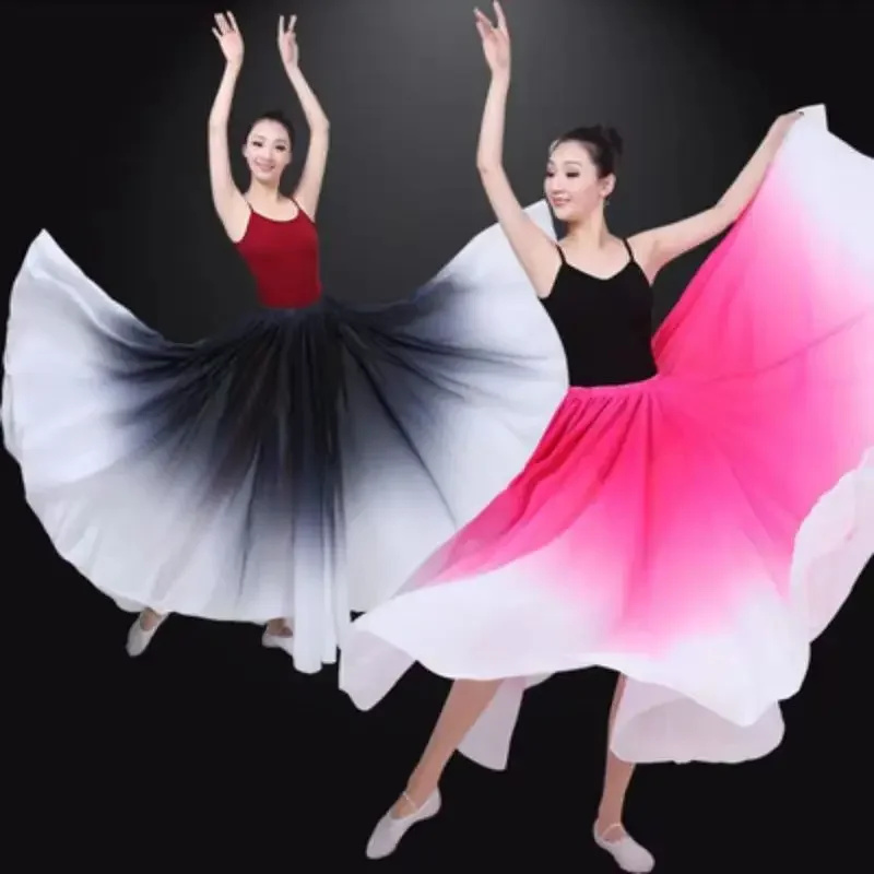 Vestidos de dança flamenca espanhola para mulheres, performance profissional de palco, saia de dança clássica 360 540/720 graus