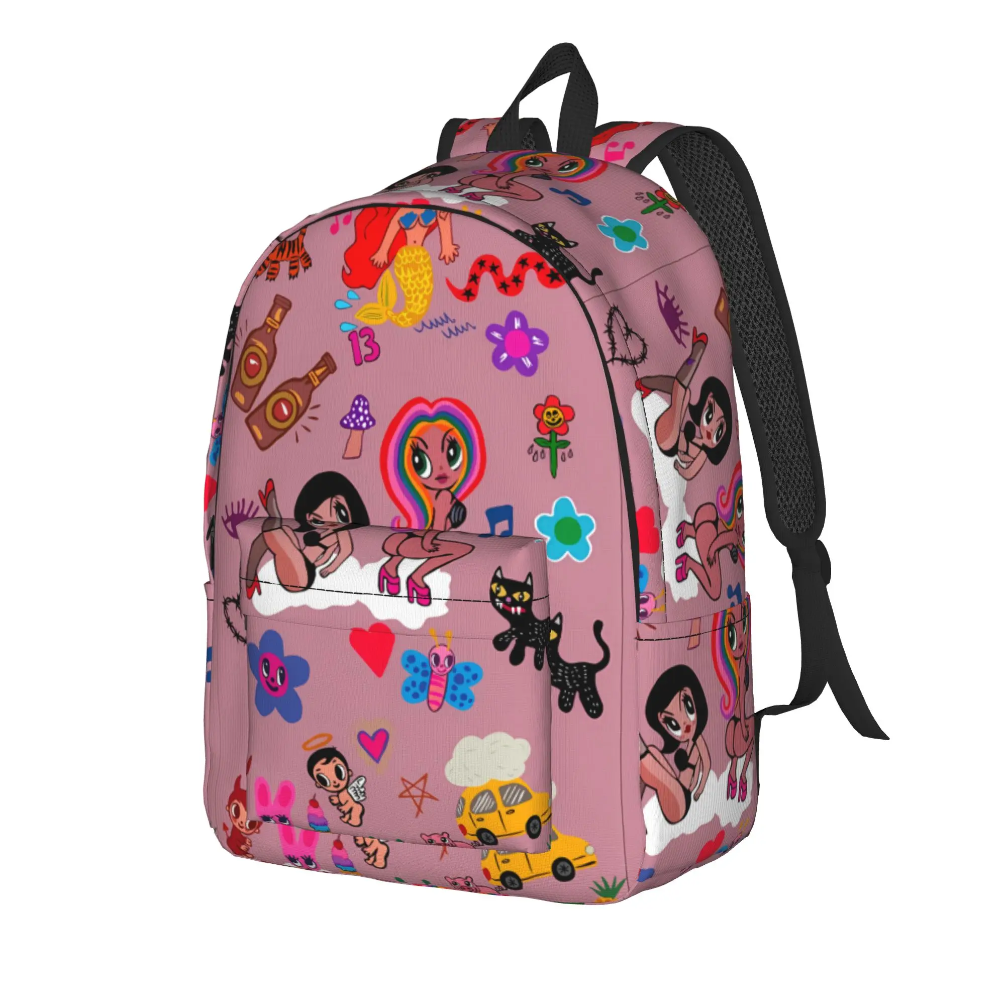 Karol G Backpack Teen Singer 2026 Pattern Backpacks Polyester Funny High School Bags Workout Custom Rucksack