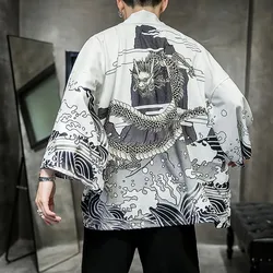 Men's Kimono Cardigan Oversize Shirts Popular Pattern Printed Japanese Shirt Yukata Top Anime Costume Fashion Men Clothing 2023