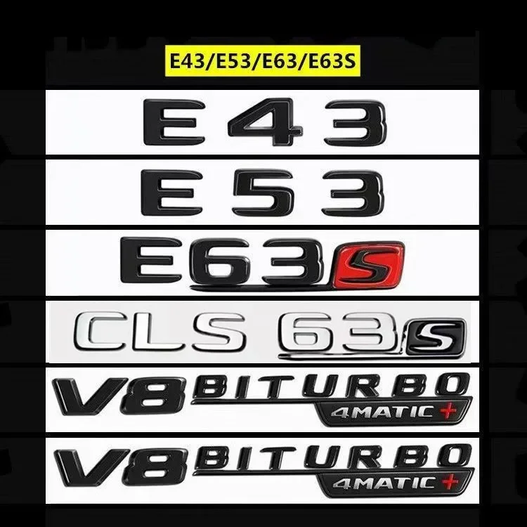 C63S E63S GLE GLS GLC63S A45 E43 AMG letter logo Car Sticker for Mercedes-Benz A C E-Class Modified Accessories Decorative Decal