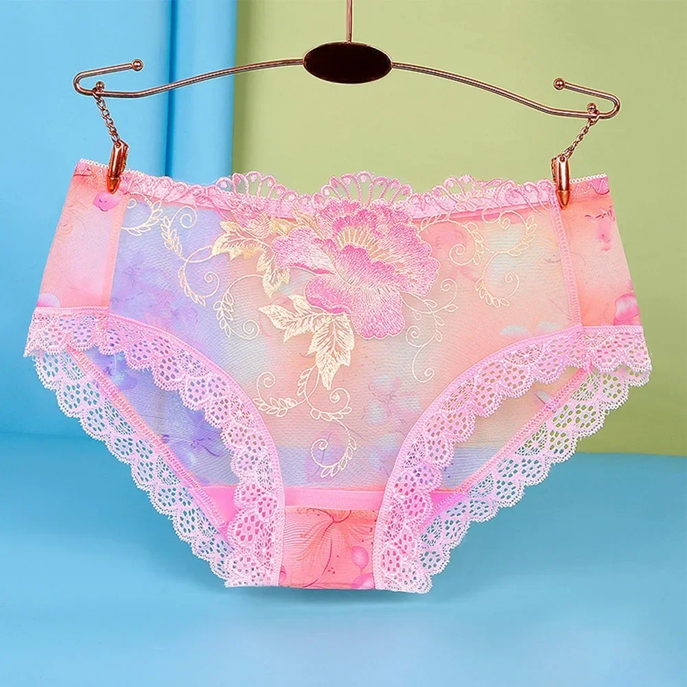 2023 New Fashion For Ladies Plus Women Sexy Lace Seamless Underwear Skin-Friendly Transparent Briefs Panties Elastic Fit Panties