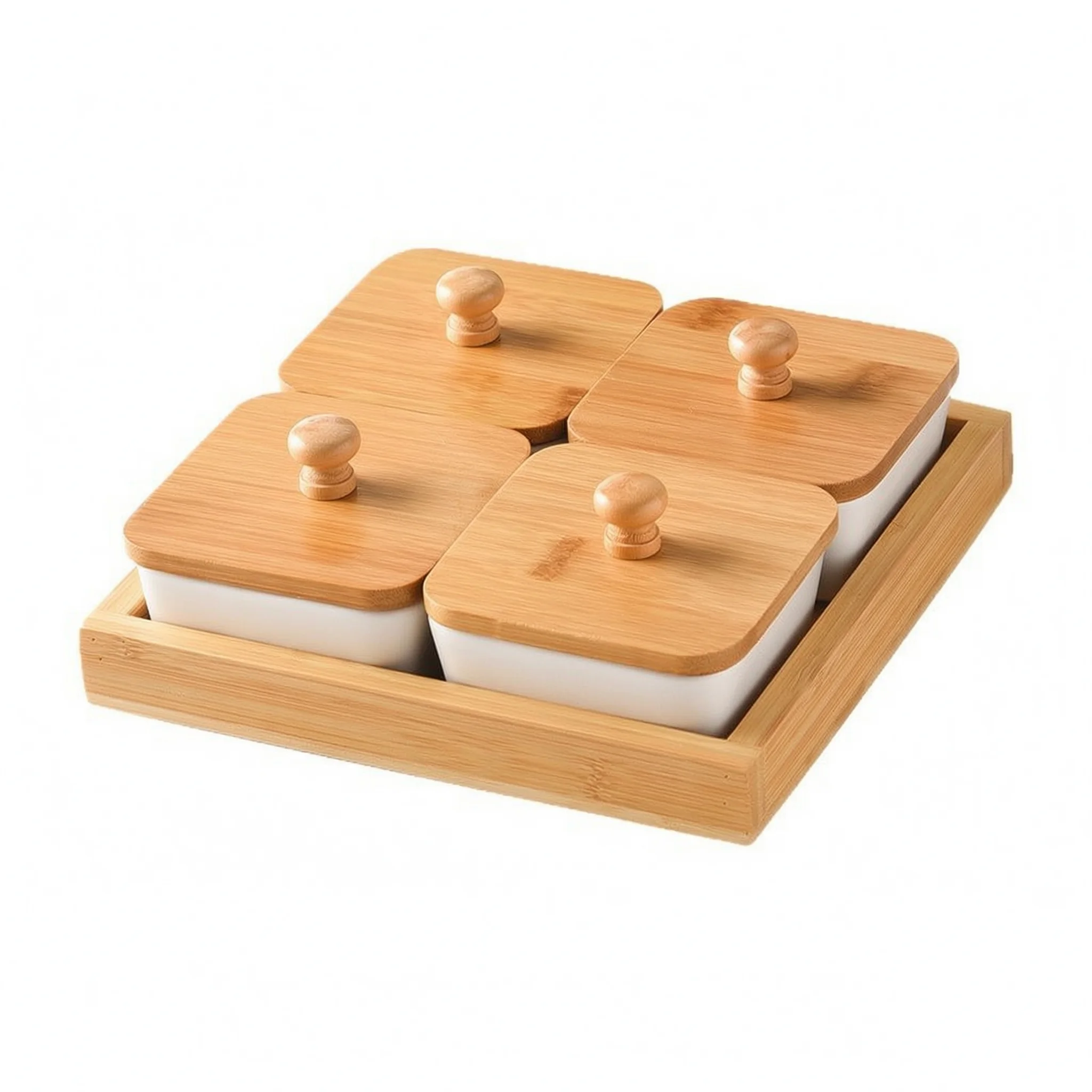 Elegant Chip And Dip Bowl Set With Wooden Tray Hosting Platters And Serving Dishes Both Size Tapas