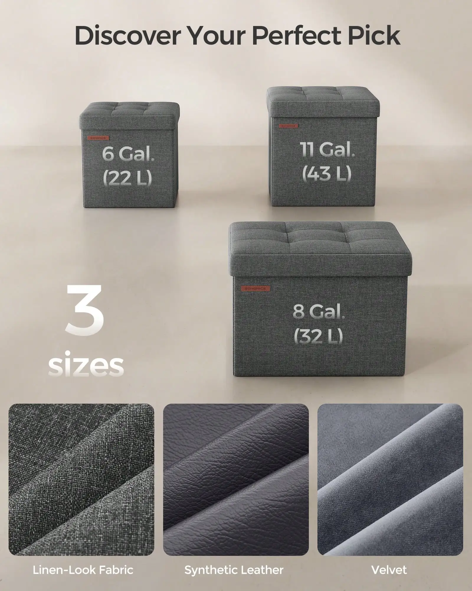 Foldable Small Ottoman Foot Rest, 11.8 Inches Foot Stool, Cube Ottoman With Storage, Load Up To 286 Lb