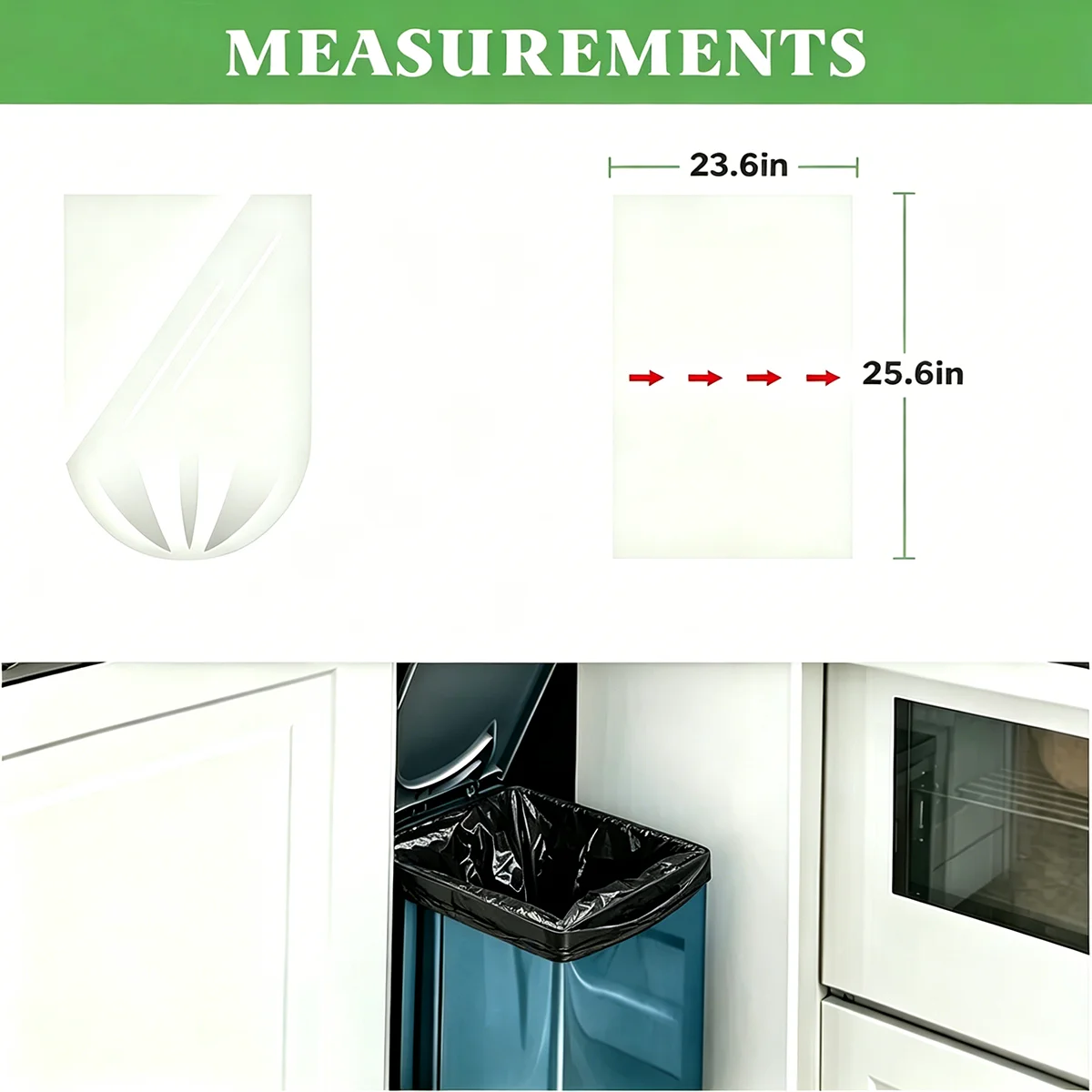 20/80Pcs 60x65cm Compostable Open Top Trash Bags Biodegradable Large Garbage Bags for Kitchen Office