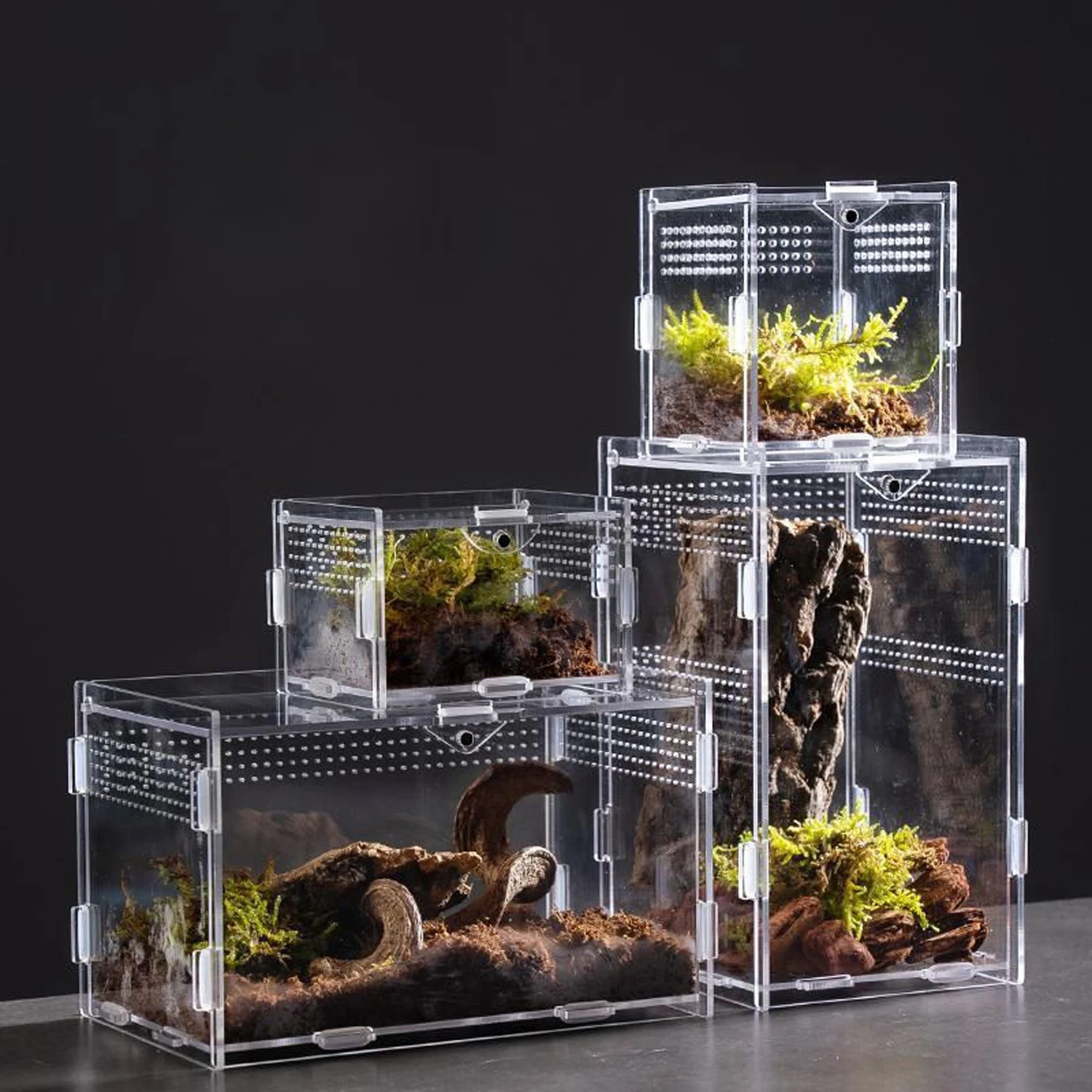 Reptile Habitat Terrarium Breeding Box Acrylic Case Nano Arboreal Tarantula Enclosure Spider Scorpion Bearded Dragon Habitat