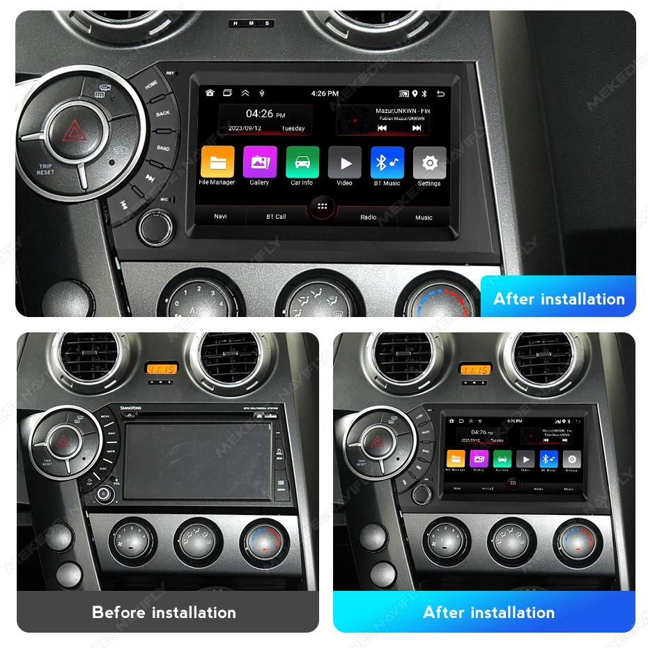 Navifly Android 13 For SsangYong Kyron Actyon 2005-2011 Car Multimedia Radio IPS Screen Stereo Support Carplay Auto GPS BT WIFI