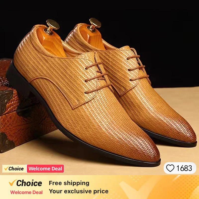 Men‘s Casual Shoes Comfortable Career Oxfords for Business Leisure Footwear High Genuine Leather Flat Pattern Classic Original
