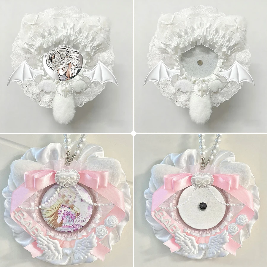 Sweet and Cute Kawaii Badge Holder, Plush Bow Handmade DIY Anime Cartoon Game Character Merchandise Badge, Celebrity Idol Support Badge, Badge Display Stand, Storage Decoration, Badge Holder, Back-To-School Season, Graduation Season, Return-To-School Season, Halloween, Easter, Holiday Gifts, Lolita Creative Small Items, Gumi Goods, Itabag, Itaboard, Material Accessories, Badge Holder