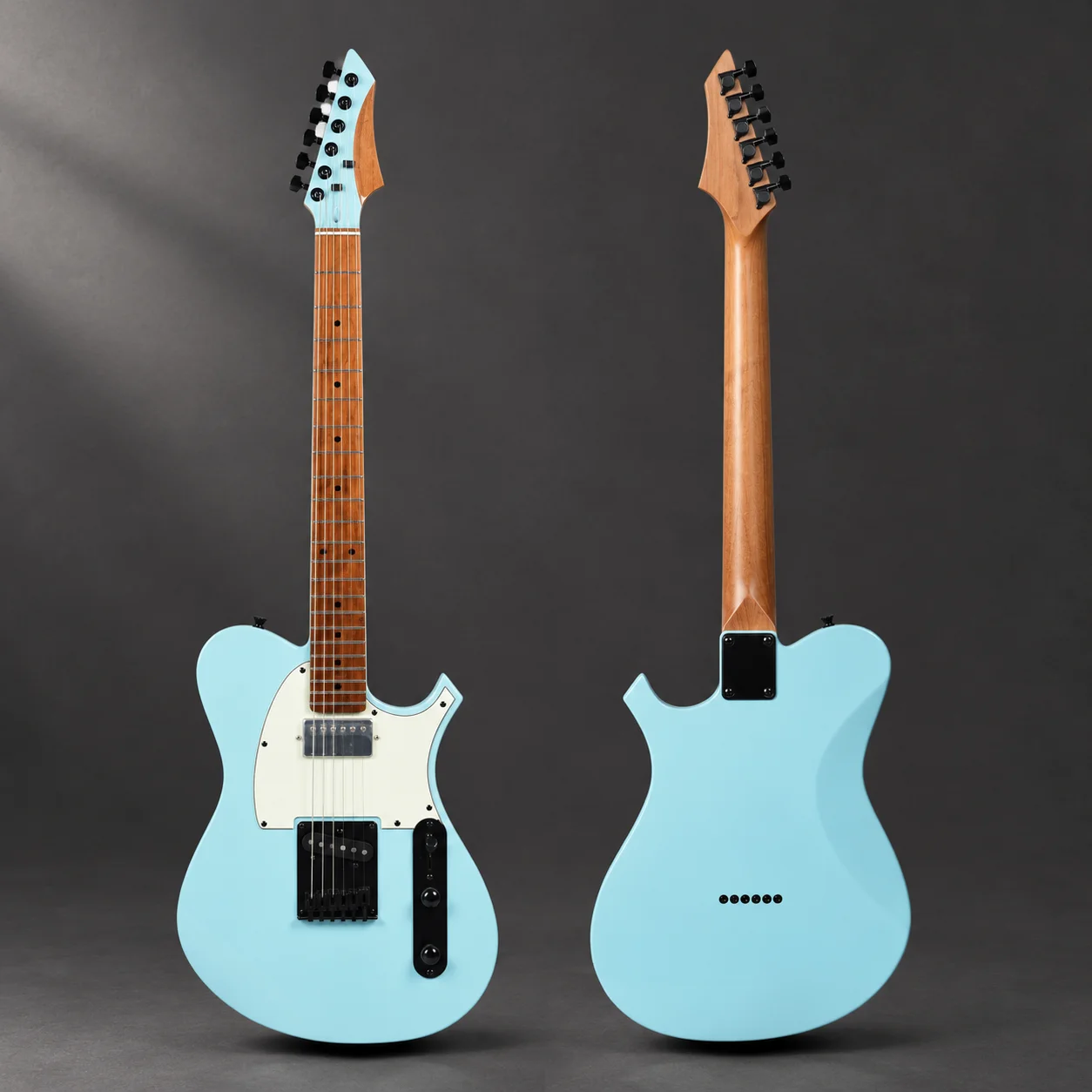 TL Style Electric Guitar, Poplar Body, Alnico 5 Pickups, Rounded Fret Ends, Classic Tele Shape Electric Guitar for Rock Blues