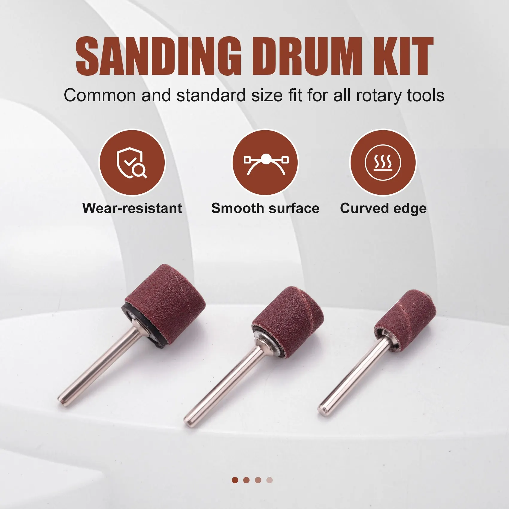 384 Pieces Drum Sander Set Including 360 Pieces Nail Sanding Band Sleeves and 24 Pieces Drum Mandrels for Rotary Tool