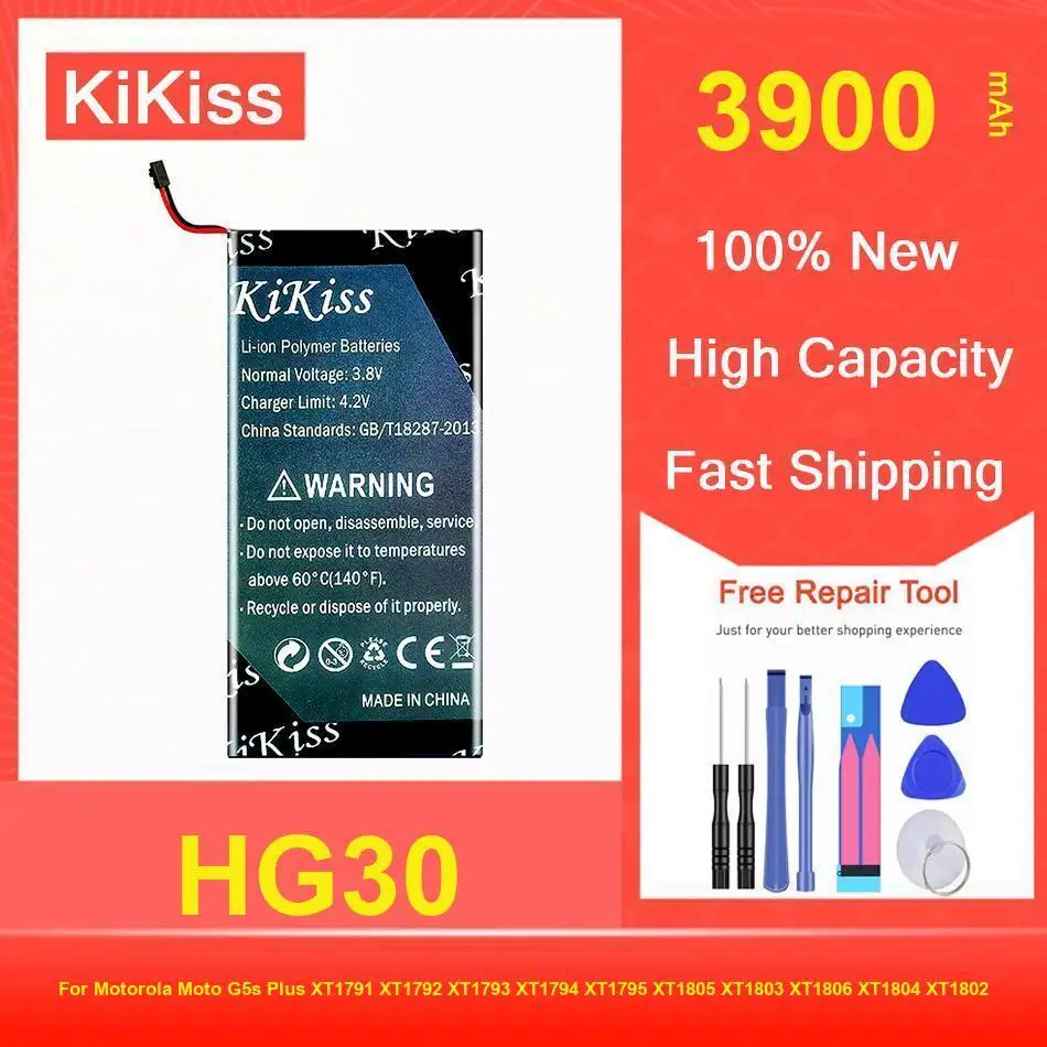 

Аккумулятор Kikiss 3900 мАч HG30 для Motorola Moto G5s Plus XT1791 XT1792 XT1793 XT1794 XT1795 XT1805 XT1803 XT1806 XT1804 XT1802