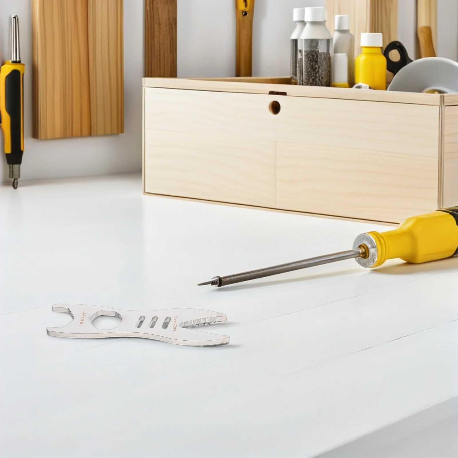 

Multifunctional Wrench Heavy Duty Self-locking Tool Double-ended Metal Silver Universal