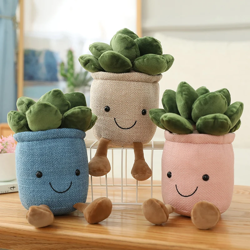 25cm Simulation Cartoon Plant Pot Series Plush Doll Succulent Tulip Lily Plush Toy Home Decor Living Room Bedroom Gift For Girls